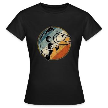 Pêche au sandre rétro - T-shirt Femme - noir - Devant - AI Model Female 172 dark (172cm)