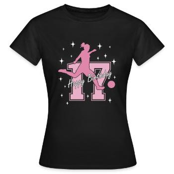 17. Geburtstag Fussball Fussballspielerin - Frauen T-Shirt - Schwarz - Vorne - AI Model Female 172 dark (172cm)