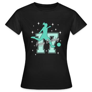 17. Geburtstag Fussball Fussballspielerin - Frauen T-Shirt - Schwarz - Vorne - AI Model Female 172 dark (172cm)