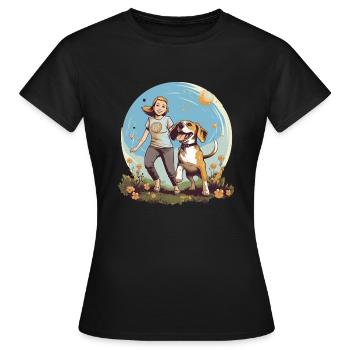 Beagle Mama - Dog Lovers Gift Idea - Women's T-Shirt - black - Front - AI Model Female 172 dark (172cm)