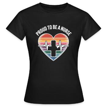 Proud To Be A Nurse - Women's T-Shirt - black - Front - AI Model Female 172 dark (172cm)