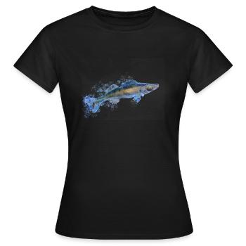 Pêcheur de sandre - T-shirt Femme - noir - Devant - AI Model Female 172 dark (172cm)
