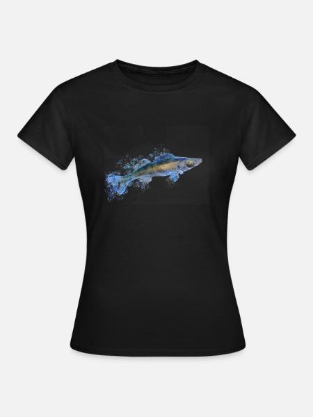 Frostiger Zander Angler - Frauen T-Shirt - Schwarz