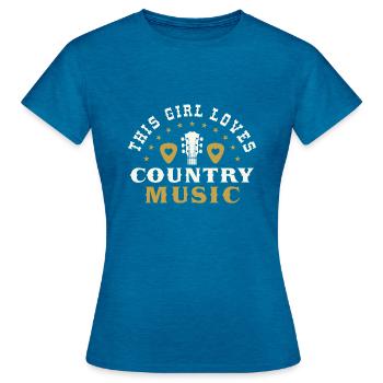 Dieses Mädchen liebt Country-Musik - Frauen T-Shirt - Antikblaues Saphir meliert - Vorne - AI Model Female 172 dark (172cm)