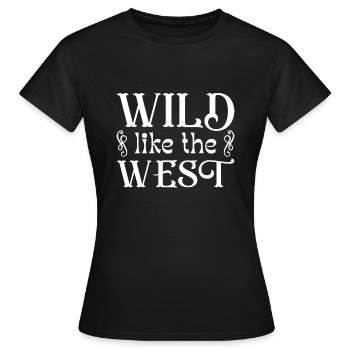 Sauvage comme l’Ouest - T-shirt Femme - noir - Devant - AI Model Female 172 dark (172cm)