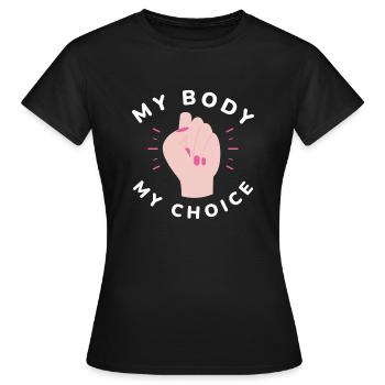 Bannit mon corps - T-shirt Femme - noir - Devant - AI Model Female 172 dark (172cm)