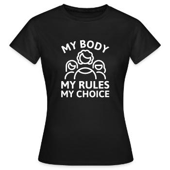 Mon corps Mes règles Mon choix - T-shirt Femme - noir - Devant - AI Model Female 172 dark (172cm)
