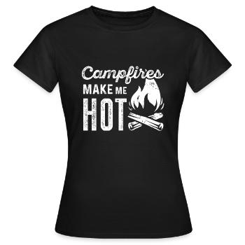 Lagerfeuer machen mich heiß - Frauen T-Shirt - Schwarz - Vorne - AI Model Female 172 dark (172cm)
