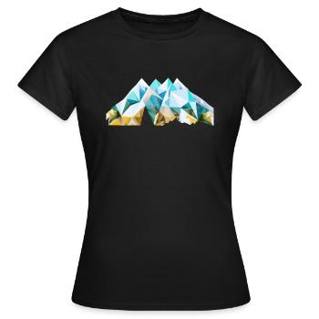 Abstrakte Bergkette mit Gletscher in Natur - Frauen T-Shirt - Schwarz - Vorne - AI Model Female 172 dark (172cm)