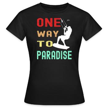 One Way To Paradise Der Weg zum Pardies - Frauen T-Shirt - Schwarz - Vorne - AI Model Female 172 dark (172cm)