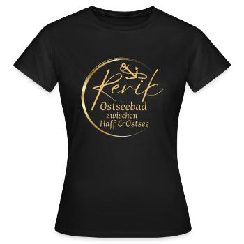Rerik- Baltic seaside resort between Lagoon & Baltic Sea - Women's T-Shirt - black - Front - AI Model Female 172 dark (172cm)
