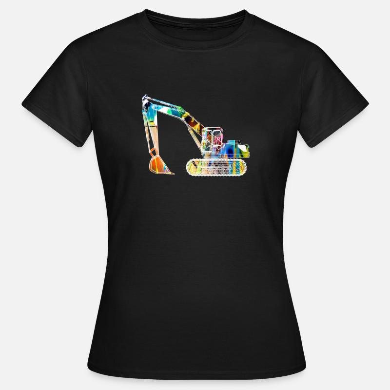 bagger,baggerfahren,baggerfahren,graffiti,bunt - Frauen T-Shirt - Schwarz
