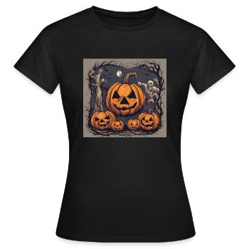 Halloween_Kürbis - T-shirt Femme - noir - Devant - AI Model Female 172 dark (172cm)