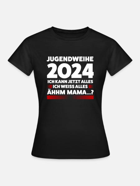 Jugendweihe 2024 Jugend Jugendfeier 2024 Geschenk - Frauen T-Shirt - Schwarz