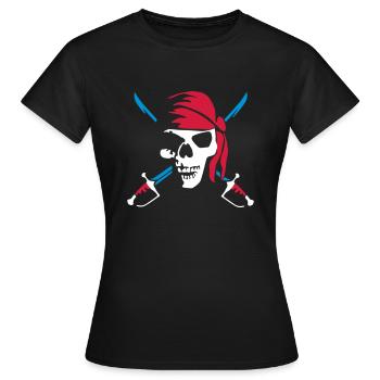 pirate_saber_022011_b_3c - Frauen T-Shirt - Schwarz - Vorne - AI Model Female 172 dark (172cm)