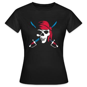 pirate_saber_022011_c_3c - Frauen T-Shirt - Schwarz - Vorne - AI Model Female 172 dark (172cm)