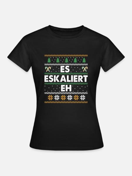 Ugly Christmas Sweater - Frauen T-Shirt - Schwarz