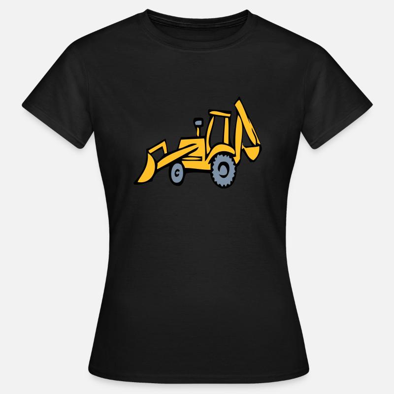 Excavator, wheeled loader, crane, building site, - Women's T-Shirt - black