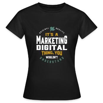 Geschenk für das Marketing Digital - Frauen T-Shirt - Schwarz - Vorne - AI Model Female 172 dark (172cm)