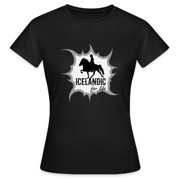 Islandais pour la vie cheval islandais islandais - T-shirt Femme - noir - Devant - AI Model Female 172 dark (172cm)