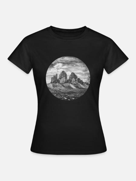 Trois Cnes Dolomites Forme géométrique Polygone - T-shirt Femme - noir