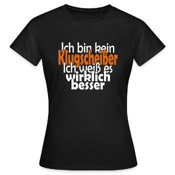 Klugscheißer - Frauen T-Shirt - Schwarz - Vorne - AI Model Female 172 dark (172cm)