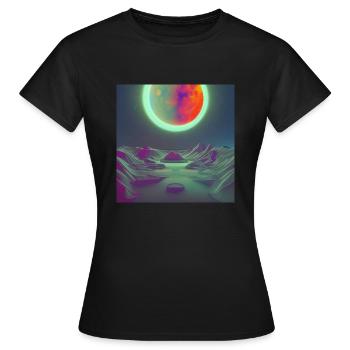 Sonnenfinsternis auf einem Exoplaneten - Frauen T-Shirt - Schwarz - Vorne - AI Model Female 172 dark (172cm)