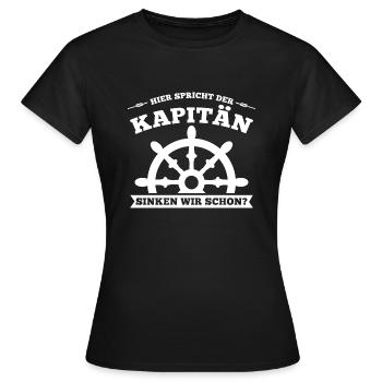 Boot Kapitän booten Geschenk - Frauen T-Shirt - Schwarz - Vorne - AI Model Female 172 dark (172cm)