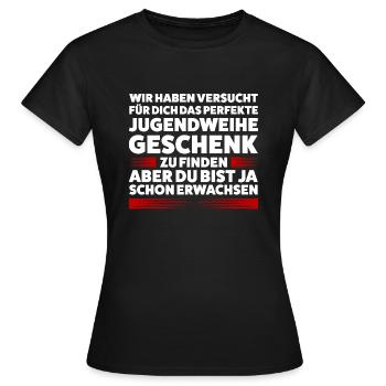 Jugendweihe Jugend Konfirmation Geschenk - Frauen T-Shirt - Schwarz - Vorne - AI Model Female 172 dark (172cm)