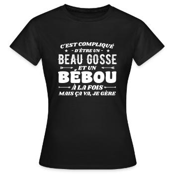 Komplizierte Beau Gosse und Bébou - Frauen T-Shirt - Schwarz - Vorne - AI Model Female 172 dark (172cm)