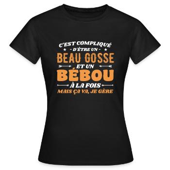 Komplizierte Beau Gosse und Bébou - Frauen T-Shirt - Schwarz - Vorne - AI Model Female 172 dark (172cm)