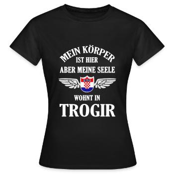 Trogir Sehnsucht – Historisches Juwel an der Adria - Frauen T-Shirt - Schwarz - Vorne - AI Model Female 172 dark (172cm)