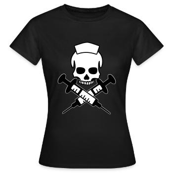 Infirmière Injections crâniennes - T-shirt Femme - noir - Devant - AI Model Female 172 dark (172cm)