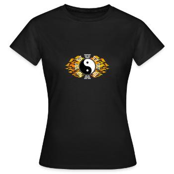 Bagua Zhang Yin Yang Cercle d’arts martiaux chinois - T-shirt Femme - noir - Devant - AI Model Female 172 dark (172cm)