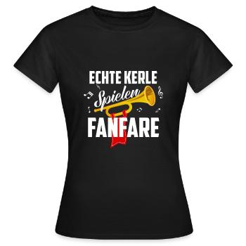 Fanfarenzug Spielmannszug Blasmusik Naturtrompete - Frauen T-Shirt - Schwarz - Vorne - AI Model Female 172 dark (172cm)