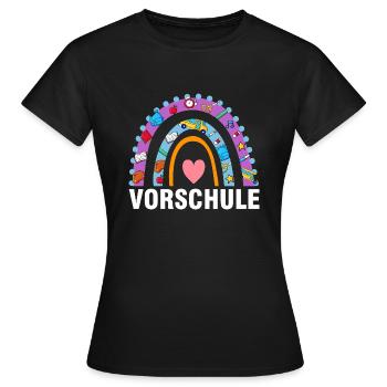 Vorschule Regenbogen Vorschüler Geschenk - Frauen T-Shirt - Schwarz - Vorne - AI Model Female 172 dark (172cm)
