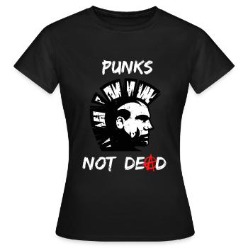 Punks Not Dead, Punker Punk Rock - Frauen T-Shirt - Schwarz - Vorne - AI Model Female 172 dark (172cm)