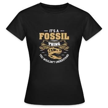 Humour de paléontologie amusante pour une - T-shirt Femme - noir - Devant - AI Model Female 172 dark (172cm)