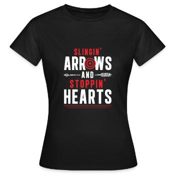 Tir à l'arc amusant pour tir à l'arc - T-shirt Femme - noir - Devant - AI Model Female 172 dark (172cm)