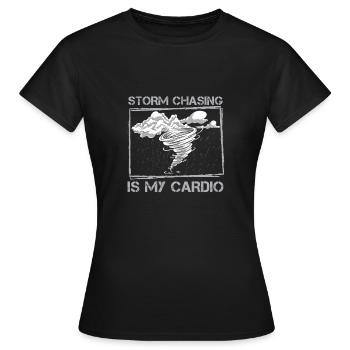 Storm Chasing Humour Météorologie Humour pour un - T-shirt Femme - noir - Devant - AI Model Female 172 dark (172cm)