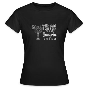 S’il vous plaît, ne poussez pas, j’ai de la sangria dans la main - T-shirt Femme - noir - Devant - AI Model Female 172 dark (172cm)
