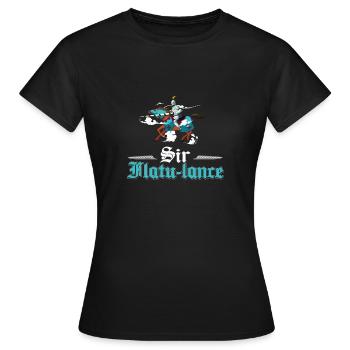 Sir Flatu-Lance Lustiges Ritterspiel Lance Buhurt - Frauen T-Shirt - Schwarz - Vorne - AI Model Female 172 dark (172cm)