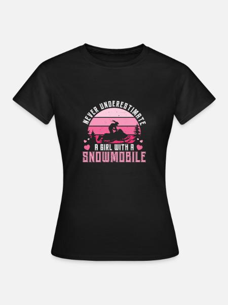 Retro-Schneemobilfahrer für Snocross Racing Girl - Frauen T-Shirt - Schwarz