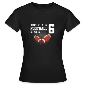Football Star 6 American Football Jahr 6. - Frauen T-Shirt - Schwarz - Vorne - AI Model Female 172 dark (172cm)