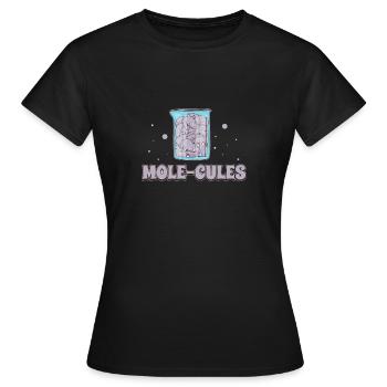 Drôles de taupes Problèmes de taupe Une taupe de chimie - T-shirt Femme - noir - Devant - AI Model Female 172 dark (172cm)