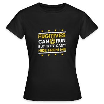 L’agent d’application de la mise en liberté sous caution peut une drôle de chasse aux primes - T-shirt Femme - noir - Devant - AI Model Female 172 dark (172cm)