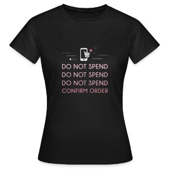 Fun online shopping Confirm the - Women's T-Shirt - black - Front - AI Model Female 172 dark (172cm)
