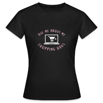 Me poser des questions sur mon panier pour - T-shirt Femme - noir - Devant - AI Model Female 172 dark (172cm)