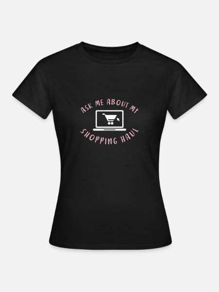 Fragen Sie mich nach meinem Einkaufskorb für - Frauen T-Shirt - Schwarz