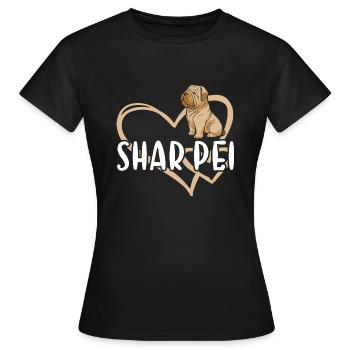 Shar Pei Heart - Frauen T-Shirt - Schwarz - Vorne - AI Model Female 172 dark (172cm)